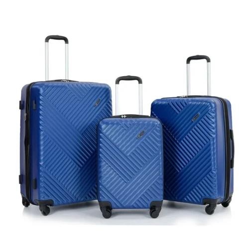 Travelhouse 3 Piece Hardside Luggage Set Hardshell Expandable Lightweight Suitcase with TSA Lock Spinner Wheels 20in24in28in.(Blue)