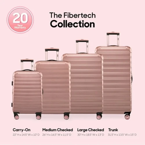 iFLY Hardside Fibertech Luggage 28" Checked Luggage / travel bag , Rose Gold (medium).