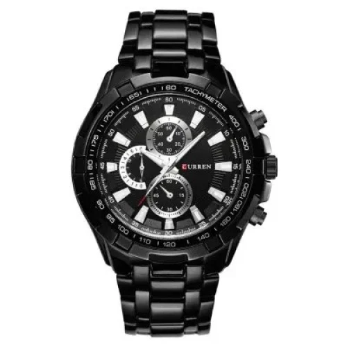 CURREN 8023 Men's Stainless Steel Business Fashion Fashion Chronograph Clock Analog Water Resistance For Men - Black
