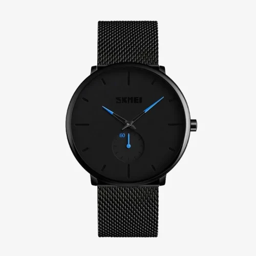 SKMEI Men Fashion Watch Stainless Steel Ultra-thin Quartz Watch Waterproof for Men 9185