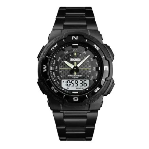 Skmei Sports Casual Stainless Steel Dual Display Waterproof Digital Watch For Men 1370