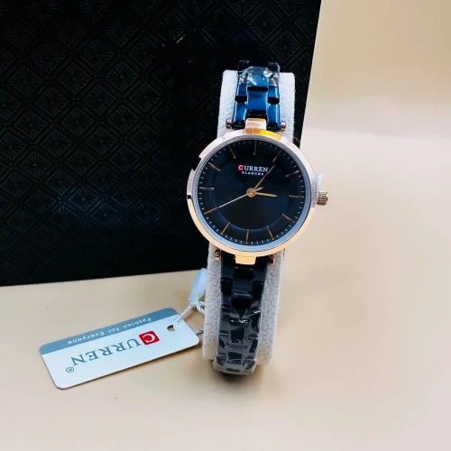 Current Waterproof Womens Analog Dated Watch - Blue,Rose Gold