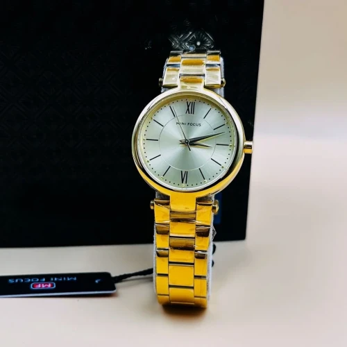 Mini focus  Waterproof Womens Analog Dated Watch - Gold