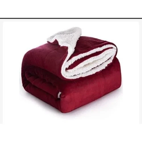 Super Soft Double sided Fleece Throw Blanket-Maroon
