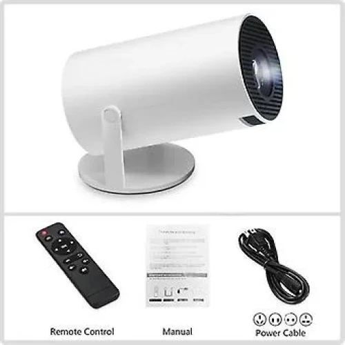 HD Smart Projector Android 11 Portable Mini Cinema 130 Inches Screen Display Lamp 4K Home Movie Theater Gaming Video Presentations 180 Degree Rotating Screen Mobile Phone Projection