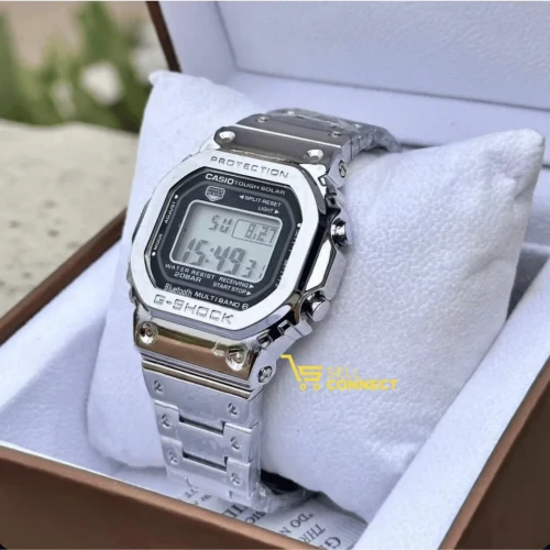 Casio stainless steel men's dual digital watch- silver