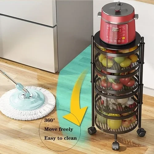 Cool Gift, 360°Storage Rack Rotating Trolleys Movable