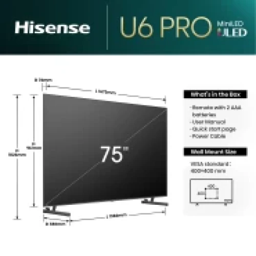 Hisense 55 Inch U6 Pro Series, 55U6N, Mini-LED ULED UHD 4K Smart VIDAA TV