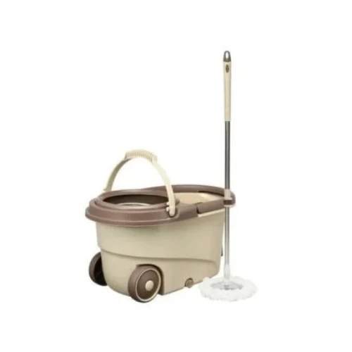 360° Mopper Bucket Set Wheels Spin Head Mop- Cream