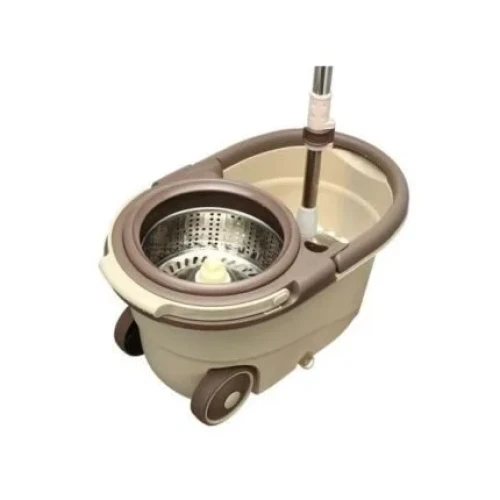 360° Mopper Bucket Set Wheels Spin Head Mop- Cream