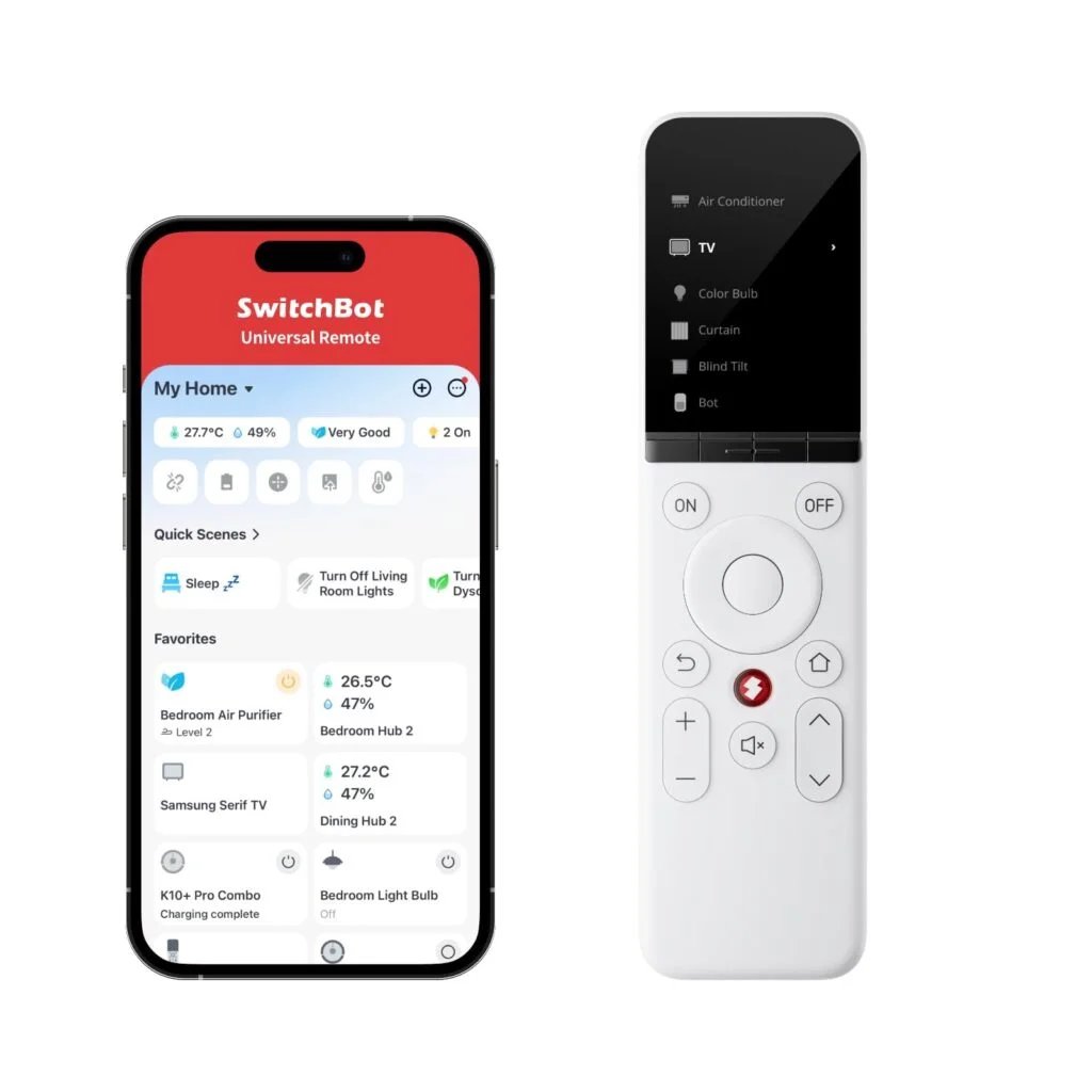 SwitchBot Universal Smart Remote Control for All Your Appliances Multi-useSwitchBot Multi-Use Smart Universal Remote Control with Customized App, Hub Required, Control 10 IR, 15 Bluetooth Devices & 10 Scenes, Compatible with TV/AC/SwitchBot Bot, Curtain, 