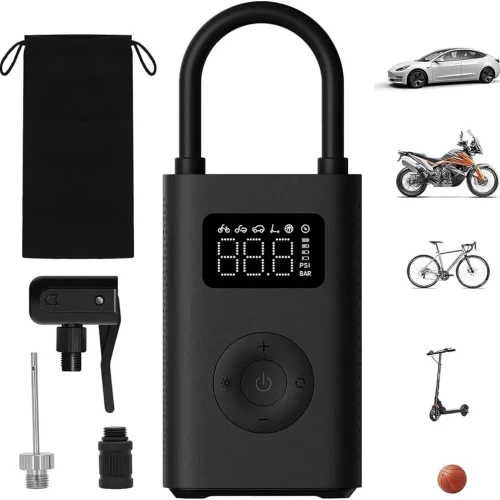 Xiaomi Portable Electric Air Compressor, 150 PSI Tire Inflator for Car, Scooter, Bike Tires and Balls – Cordless with Digital Pressure Detection