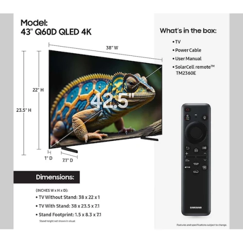 Samsung 43" Q60D QLED TV 2024 Model: