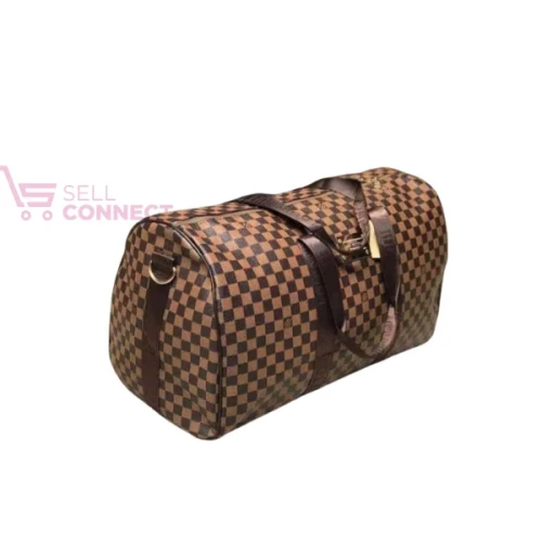Cargo Bag Leather_Travel  Medium size Bag (Brown)