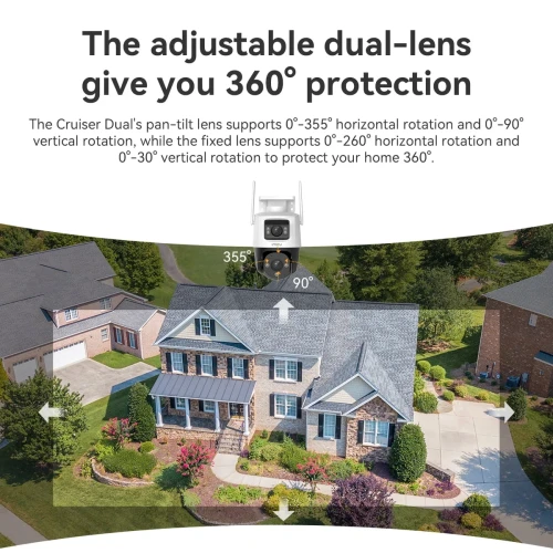 IMOU Wifi Camera Cruiser Dual 10MP Dual Lens Outdoor AI Human & Vehicle Detection Security Protection