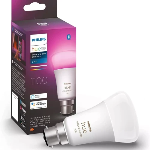 Philips Hue B22 BC White & Colour Ambiance Smart Light Bulb 1100 Lumen