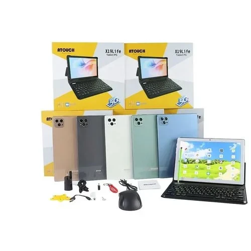 Atouch X19 Pro Android Tablet For Kids - 10.1"Inch 256Go – RAM 6Go 8GB RAM - 5g Dual Sim - 10000mAh Smart Tablet PC Wi-Fi Bluetooth and Dual SIM Zoom, Botim App Supported Bluetooth Keyboard