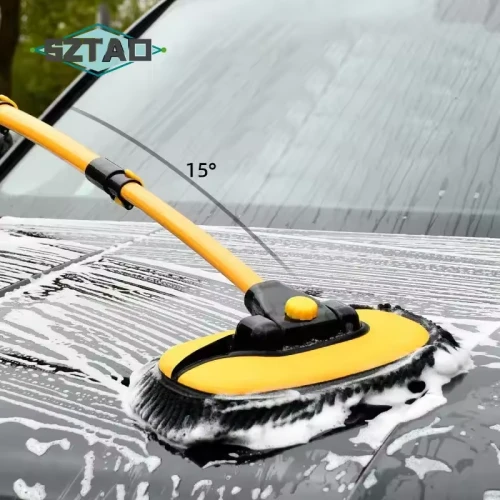 New Car Cleaning Brush Car Wash Brush Telescoping Long Handle Cleaning Mop Chenille