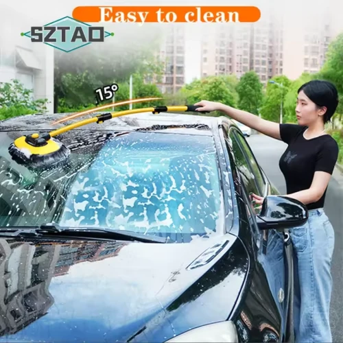 New Car Cleaning Brush Car Wash Brush Telescoping Long Handle Cleaning Mop Chenille