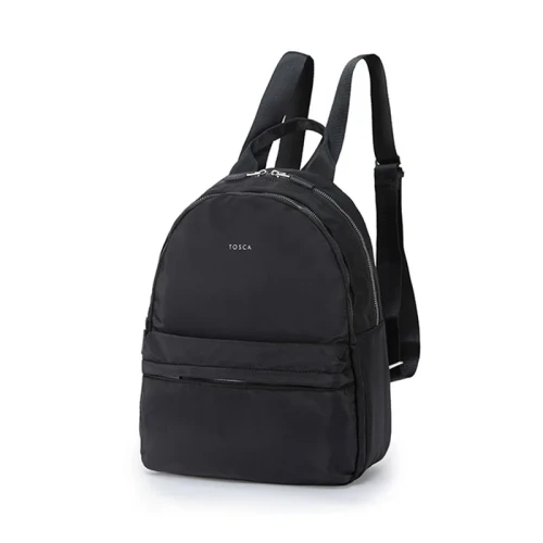 Daily Nylon Lightweight Shoulder College Laptop School Backpack - Black
