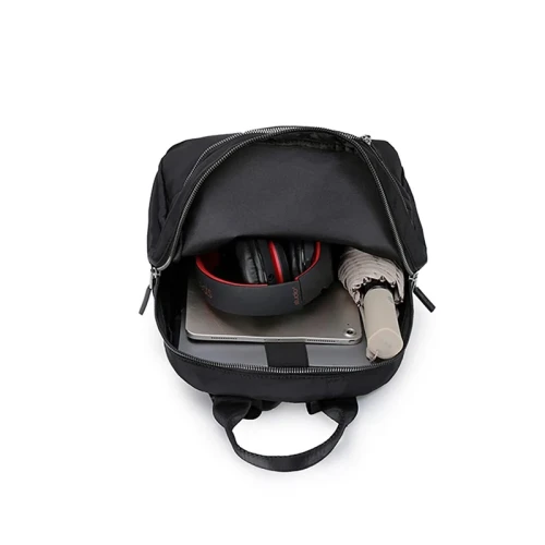 Daily Nylon Lightweight Shoulder College Laptop School Backpack - Black