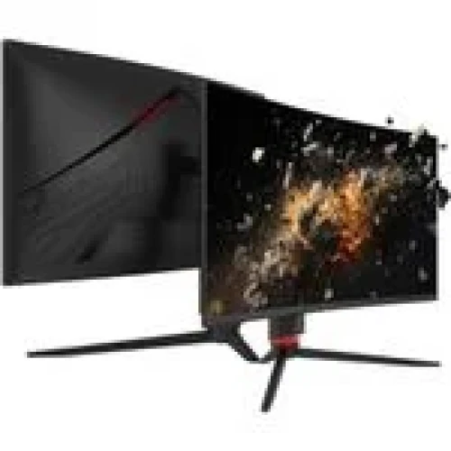 Porodo 27" Inch Curved Gaming Monitor With 280Hz Refresh Rate, AMD FreeSync Technology, Adjustable Rotating Stand, CSOT Borderless Design, RGB Lighting, Mount Ready - Black