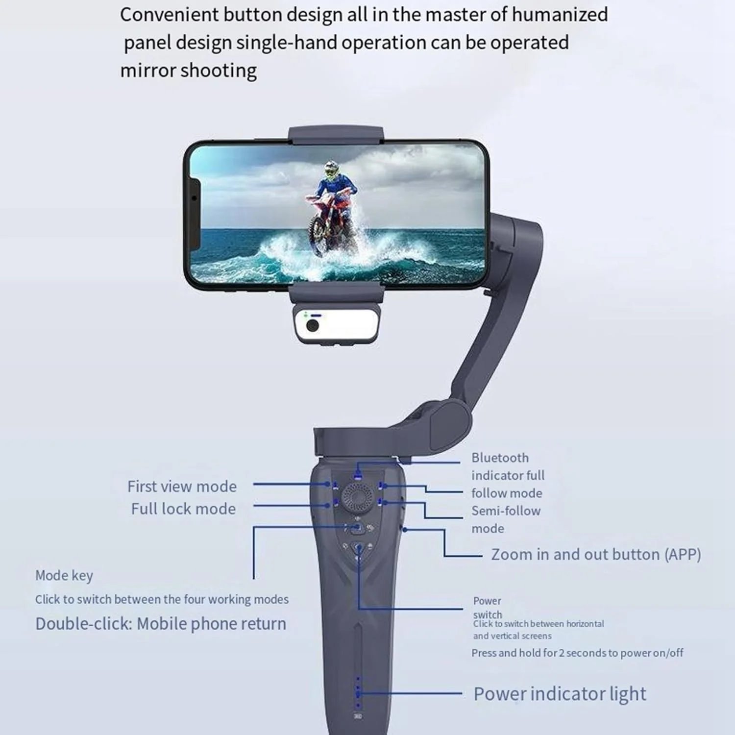 F12 3-Axis Foldable Gimbal Stabilizer