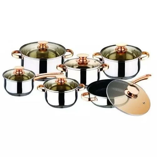 Yimattel 12-Piece Stainless Steel Cookware Set with 3.0L Kettle MT-10021