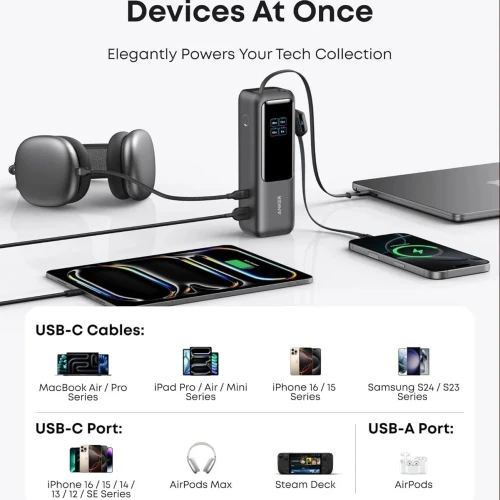 Anker Zolo Power Bank, 25,000mAh, 165W Ultra-Fast Portable Charger for Dual Laptops