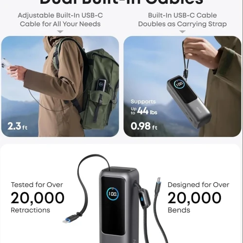 Anker Zolo Power Bank, 25,000mAh, 165W Ultra-Fast Portable Charger for Dual Laptops