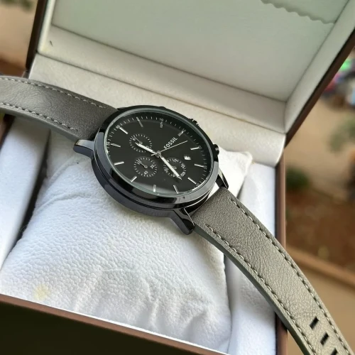 Fossil genuine leather men's watch