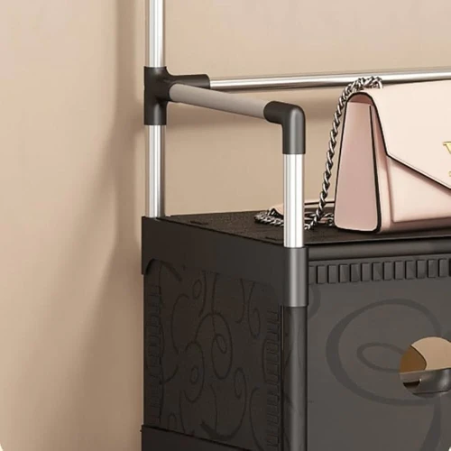 Dust Proof Multifunctional Coat And Shoes Rack, Multi Layer Shoe Storage Rack, Living Room Organizer Shelf