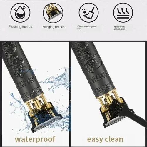 GUEETON Rechargeable Metal Simple Style Hair Clipper Black