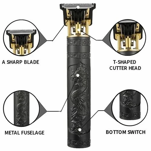 GUEETON Rechargeable Metal Simple Style Hair Clipper Black