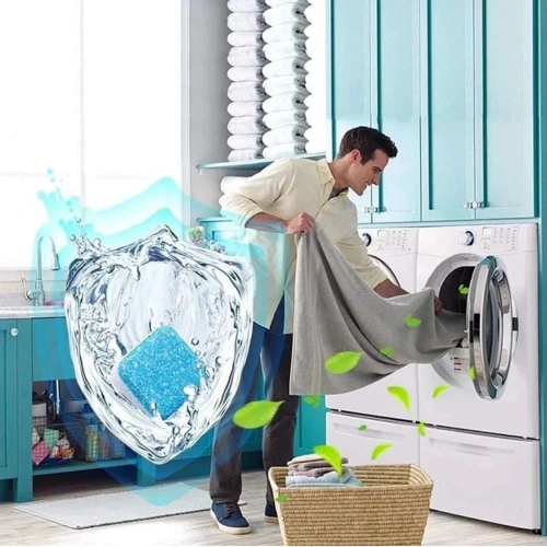 12 Pcs Washing Machine Cleaner Effervescent Tablet, Deep Cleaning Washing Deodorant, Washing Machine Cleaner Descale