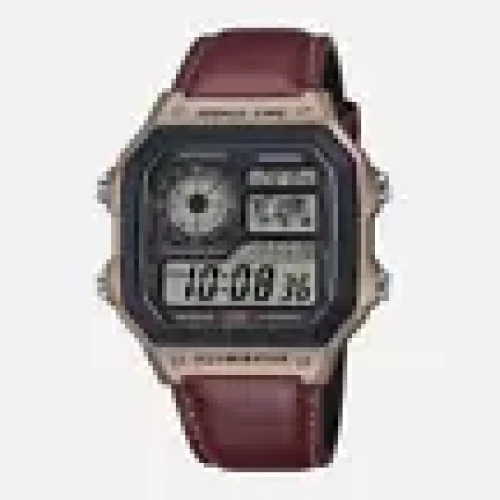Casio Illuminator digital pure leather wrist watch – Brown