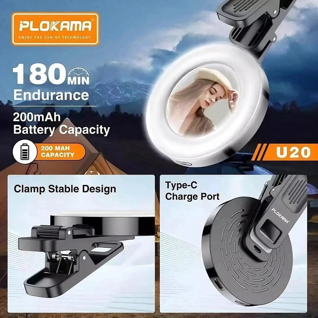 Plokama U20 RGB LED Video Light | Portable Selfie & Studio Light