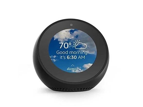 Amazon Echo Spot - Smart Assistant Alarm Clock - Black - with Alexa