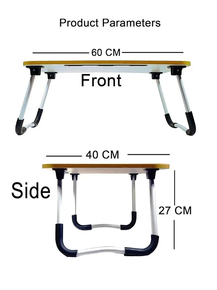 Foldable Laptop Table with Cup Holder, Study Table, Bed Table, Breakfast Table.