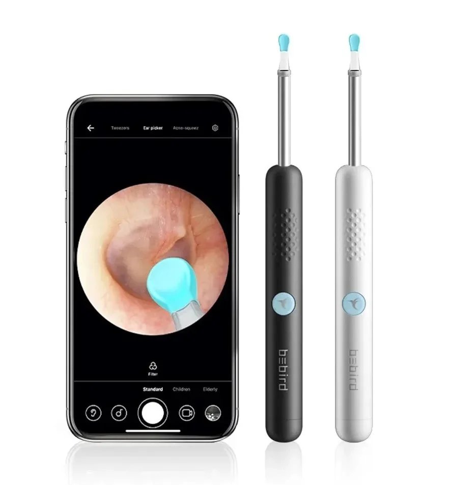 BEBIRD Ear Wax Removal Tool R1 Upgraded Version with 1080HD Camara, Waterproof, Anti-Fall Off Eartip, Wireless Otoscop with Light and Camera, Android/iOS Support.