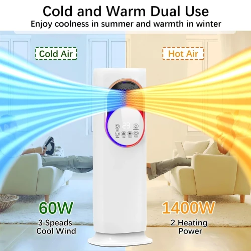 4-in-1 Humidifier, Room Heater, Air Cooler & Tower Fan – 1600W | Remote Control