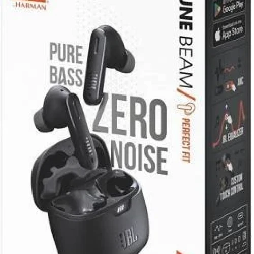 JBL Tune Beam True Wireless Noise Cancelling Earbuds, Pure Bass Sound, Bluetooth 5.3, Smart Ambient, 4-Mics Technology, Voice Aware, 48H Battery, Water and Dust Resistant - Black | JBLTBEAMBLK