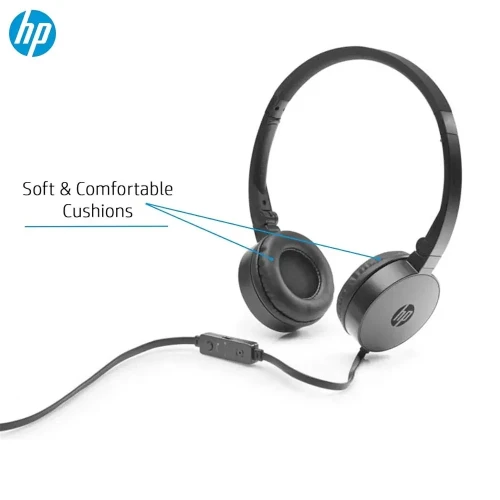 HP H2800 Wired Headset with in-line Microphone & Headset Controls (Black)