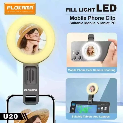 Plokama U20 RGB LED Video Light | Portable Selfie & Studio Light