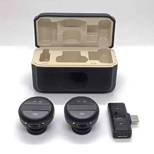 SX21 Wireless Microphone, ANC 2 Pcs Tie Collar Mic Portable Live Streaming Small Wireless Lavalier Microphone For IPhone IPad
