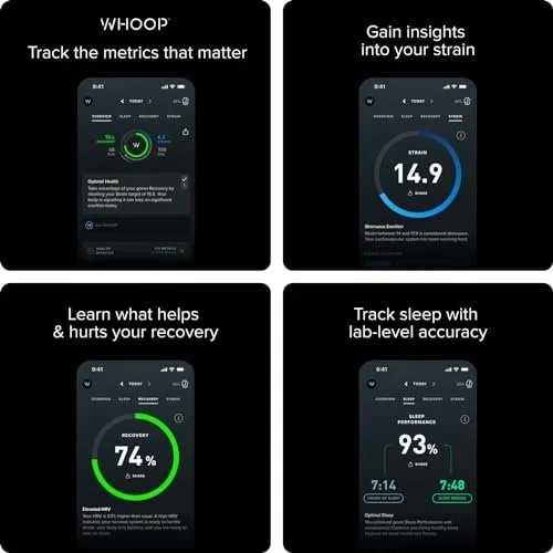 WHOOP 4.0 With 12 Month Subscription – Wearable Health, Fitness & Activity Tracker – Continuous Monitoring, Performance Optimization, Heart Rate Tracking