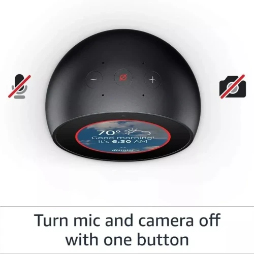 Amazon Echo Spot - Smart Assistant Alarm Clock - Black - with Alexa