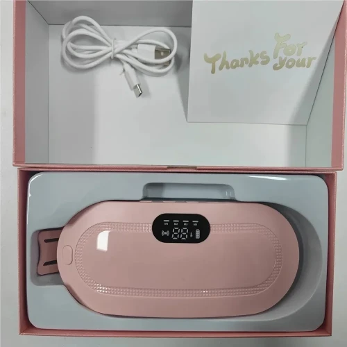 Menstrual Heating Pad Heating Belt Relieves Menstrual Abdominal Pain Heat Belt Menstrual Pad Heat and Massage 3 Heat Settings 4 Massage Modes (Pink), Pack of 1