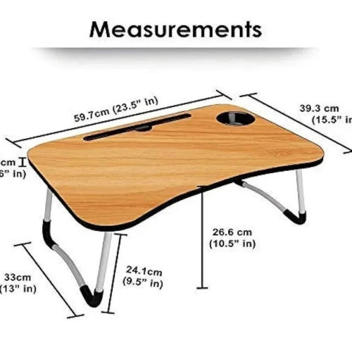 Foldable Laptop Table with Cup Holder, Study Table, Bed Table, Breakfast Table.