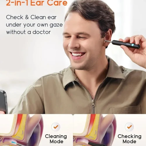 BEBIRD Ear Wax Removal Tool R1 Upgraded Version with 1080HD Camara, Waterproof, Anti-Fall Off Eartip, Wireless Otoscop with Light and Camera, Android/iOS Support.